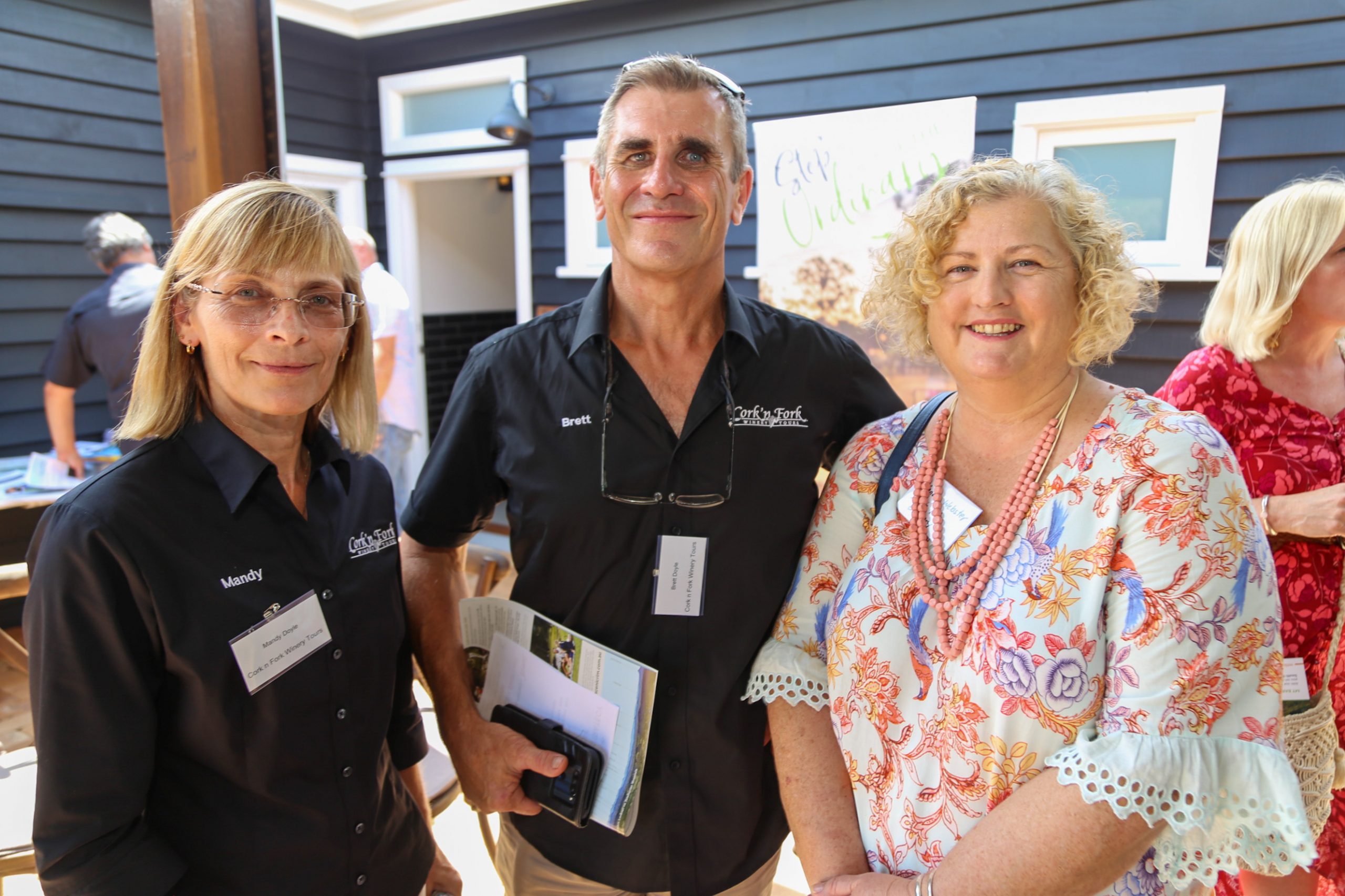 Mandy and Brett Doyle of Cork N Fork and Wendy Webster of Scenic Rim Brewery. Tourism Showcase, Kalbar.